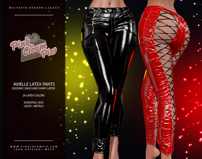 Second Life Marketplace Avielle Laced Up Pants [Latex Pack